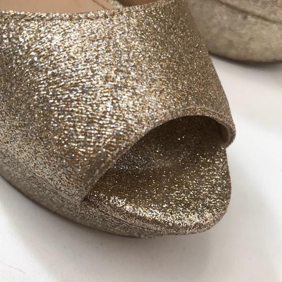 Enzo Angiolini Gold Glitter Sparkly Heels Sz 7 - Picture 8 of 8